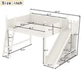 thumbnail image 3 of Leumius Queen Loft Bed Frame with Storage Shelves and Wardrobe, Solid Wood Loft Bed with Detachable Slide and Ladders for Kids Teens Adults Beige, 3 of 8