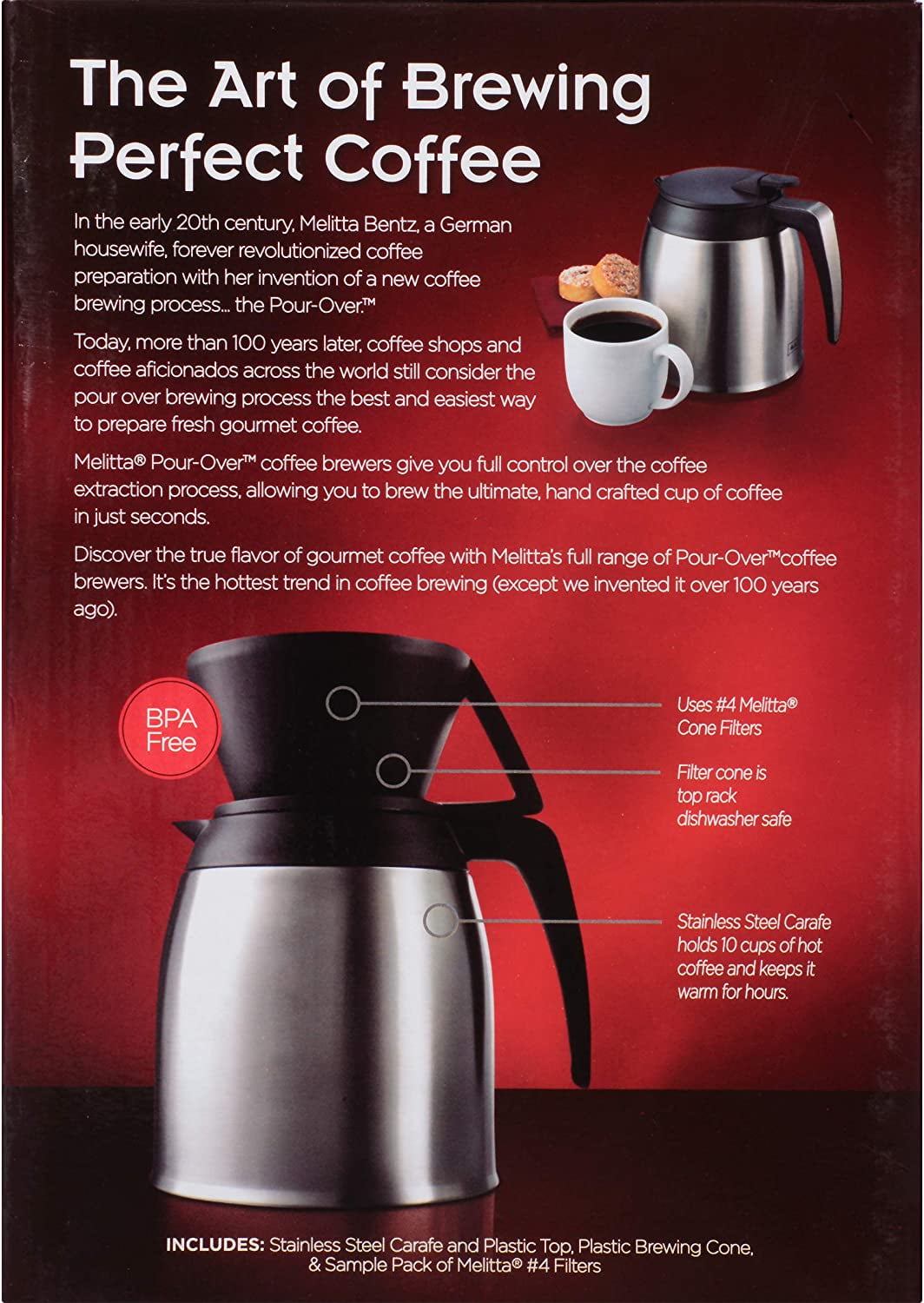 Melitta 220 volts coffee maker with 15 cup Insulated Thermal Carafe Jug  220v 50 hz