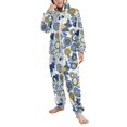 thumbnail image 2 of FORMRS Kids One-Piece Pajamas Hooded Long Sleeve Union Suit Soft Onesie Sleepwear, Sizes 4T-14Y, Cartoon Floral Cat Pattern, 2 of 7