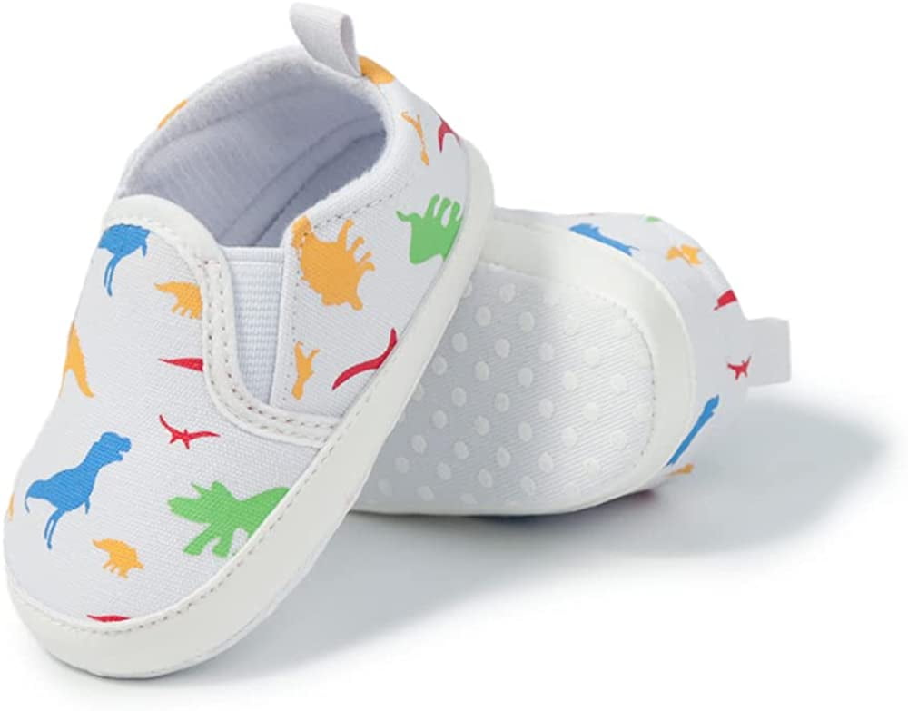 Infant Baby Boy Canvas Shoes Flat Soft Sole Toddler Slip On Newborn Crib Sneaker 