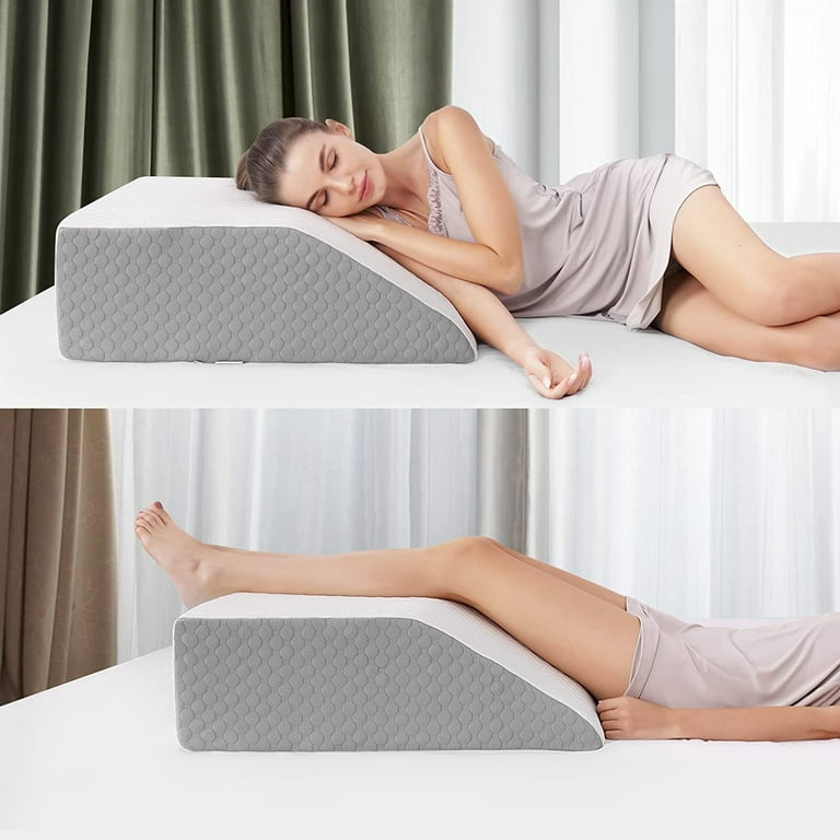 Leg Elevation Pillow with Memory Foam Top - Elevating Leg Rest to Reduce  Swelling, Back Pain, Hip and Knee Pain - Ideal for Sleeping, Reading