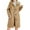 Khaki, variant on Women's Wool Blend Mid-Length Winter Coat - Straight Fit Windproof Lapel Collar Pockets Commute