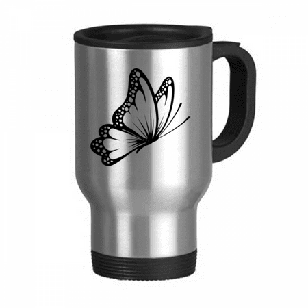 

Simple Vintage in Black Travel Mug Flip Lid Stainless Steel Cup Car Tumbler Thermos