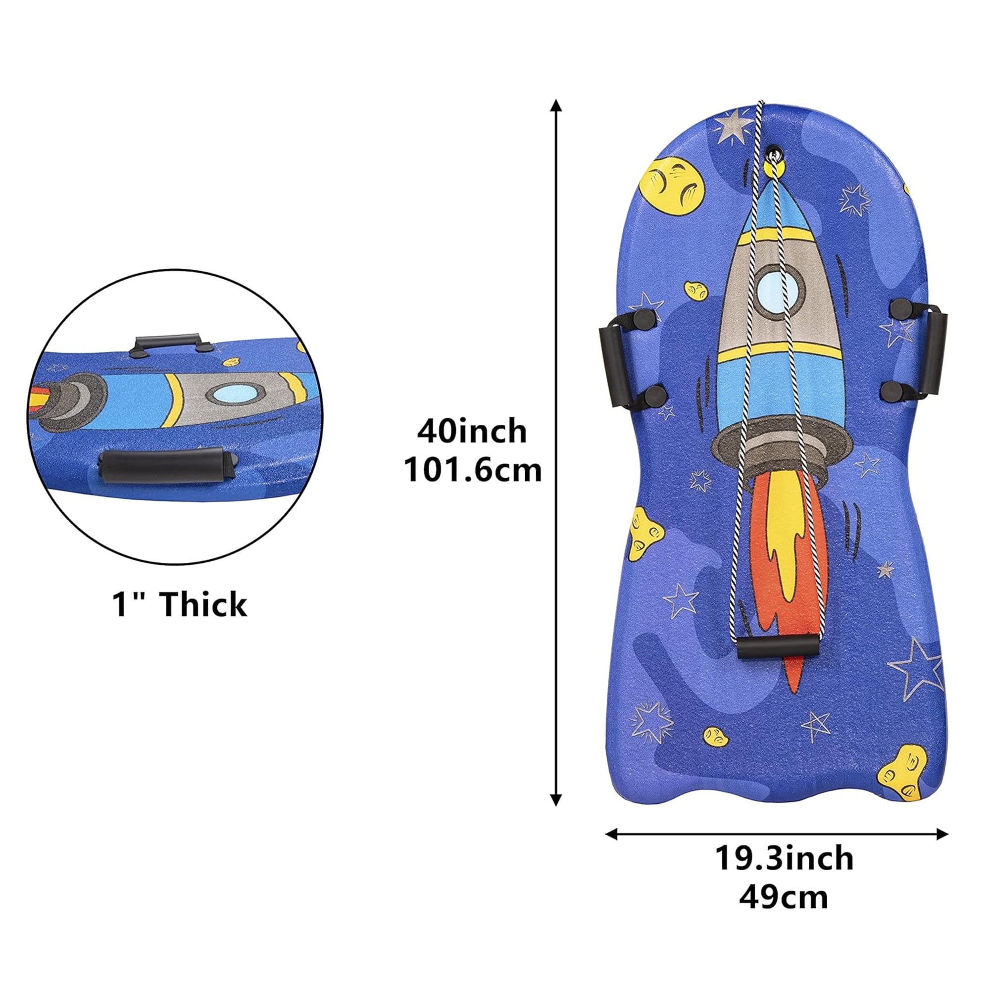 FlexWave Foam Snowboard for Sledding, Lightweight Winter Fun Toy, 3 Colors Available