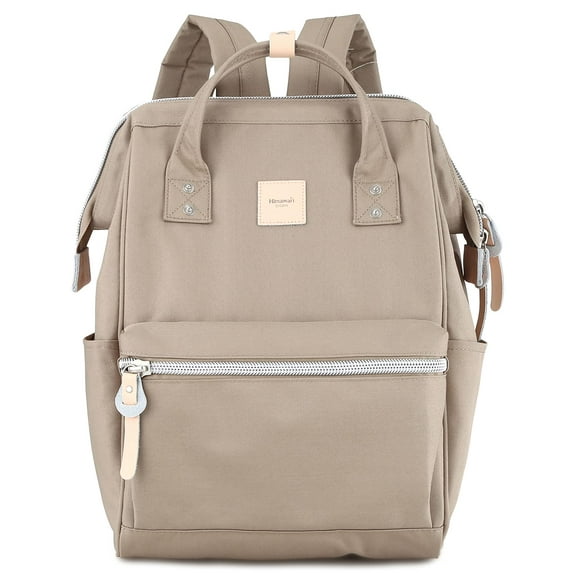 Mochila himawari 1881-Khaki de lona impermeable con puerto USB de 18 L