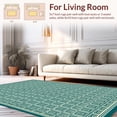 thumbnail image 2 of ODIKA 4'x6' Machine Washable Non-Slip Area Rug, Modern Lattice High Traffic Rug, Teal, 135108, 2 of 7
