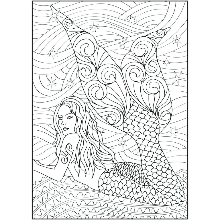 Cra-Z-Art Timeless Creations Coloring Book, Magical Mermaids, 64 pages 