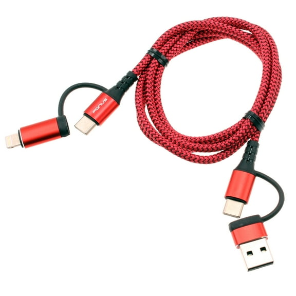 4-in-1 USB-C Cable for Samsung Galaxy Z Fold 2 - Fast Charger Power Cord [Type-C, iPhone, USB-A] Wire USB Sync for Galaxy Z Fold 2