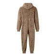 thumbnail image 5 of Generic Men's Winter Zipper Hooded Fuzzy Romper Pajamas One Piece Fleece Pajama Jumpsuit Warm Comfy Loungewear, 5 of 6