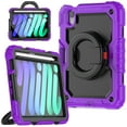 thumbnail image 2 of iPad Mini Case (8.3") (6th Generation) - TECH CIRCLE [Built with Screen Protector] Drop Proof Protective Kickstand Case Portable Handle Sturdy Rugged Cover for Apple 8.3-Inch iPad Mini Tablet, Purple, 2 of 9