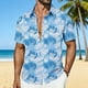 thumbnail image 1 of Ceisia Men's Tropical Leaf Print Short Sleeve Button Down Hawaiian Shirt for Beach Vacation Light Blue S Gifts, 1 of 7