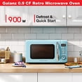 thumbnail image 2 of Galanz GLCMKZ09BER09 Horno microondas retro de encimera con cocción y recalentamiento automáticos, descongelación, funciones de inicio rápido, fácil limpieza con plato giratorio de vidrio, manija de, 2 of 5