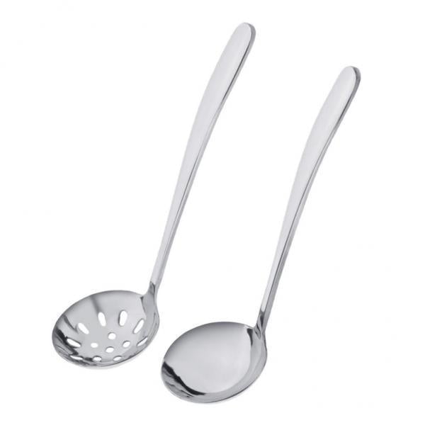 Abbracc 2xStainless Steel Colander Soup Ladle Hot Pot Kitchen Cooking Utensils S