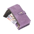 thumbnail image 5 of Allytech Zipper Wallet Case for Samsung Galaxy S23 FE with Wrist Strap & Shoulder Strap, Premium PU Leather Card Slots Kickstand Magnetic Clasp Shockproof Protective Cover Case - Purple, 5 of 7