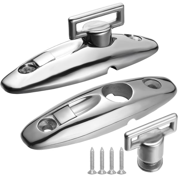 ABCISI Boat Bimini Top Swivel Deck Hinge for Straps, 360 Degree Swivel Quick Release Boat Fender Hanger 316 Stainless Steel, 3.62-inch Length, Include Screws (Pack of 2)