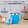 thumbnail image 4 of Vaccum Insulated Stainless Steel Coffee Mug With Handle - Blue, 350ml | Premium Clear Cap Mug With Lid Flip Top - Leakproof Travel Coffee Mugs, Tea Cup | Easy To Clean, Freezer Safe, Non-slip, 4 of 5