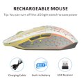 thumbnail image 4 of CHOK Wireless Gaming Mouse 2.4G Optical Rechargeable Silent Mice Colorful LED Portable with USB Receiver Black, 4 of 6