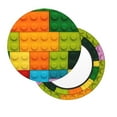 thumbnail image 2 of Lsque Colorful Building Blocks Pattern Round Bar chair cushion covers Velvet Fabric Premium Comfort Protects from Scratches and Stains for 14-17 Inch Chair-14 inch, 2 of 7