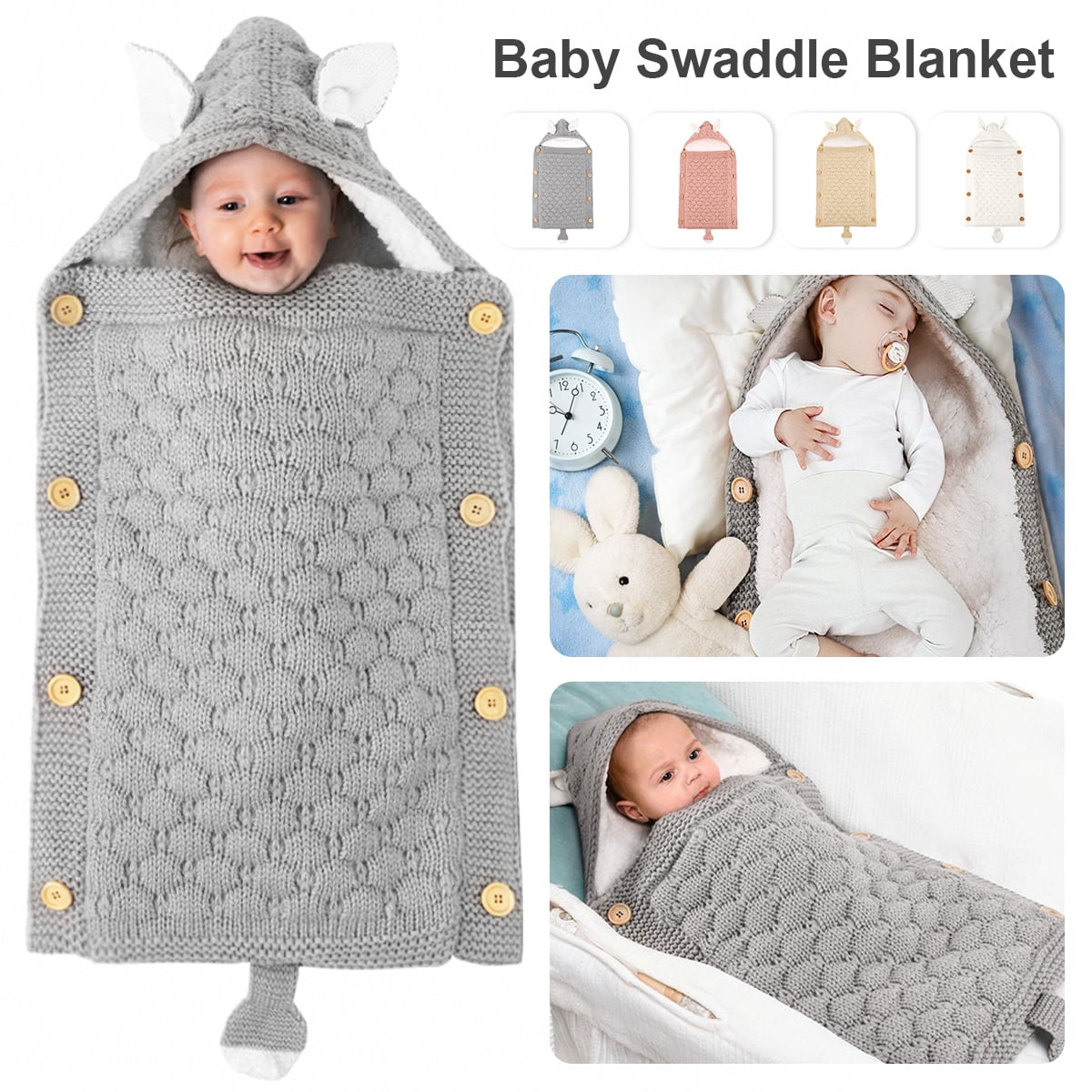 Newborn Baby Infant Cotton Windproof Sleeping Bag Sleepsack Winter Warm Swaddle 