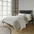 thumbnail image 2 of Home Design Tuskegee Twin Panel Bed Frame with Geometric Headboard and Solid Wood Frame, Black, Box Spring Required, Easy Assembly, 2 of 11