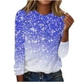 thumbnail image 2 of Azrian Plus Size Long Sleeve Tops for Womens,Women's Printed Round Neck Pullover Long Sleeved Casual Women's, 2 of 4