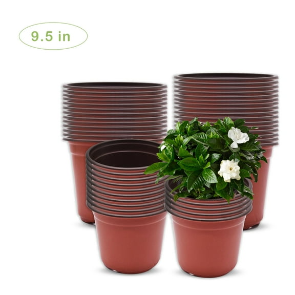 100 Pack 9.5" Plastic Plant Pots Seedling Cups Plant Container Nursery Pots Fit for Seeds Germination, Seedlings Growing, Succulents Planting, Seeds Starting