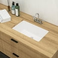 thumbnail image 5 of 21"×13"×7.25" White Ceramic Rectangular Undermount Bathroom Sink with Overflow Hole, 5 of 10