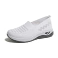 thumbnail image 2 of CAIXAI Walking Shoes for Women Orthopedic Dress Shoes for Women Lightweight Knit Upper Embroidery White Sneakers for Women Walking Anti-Skid Adjustable Upper Mary Jane Flats Hands-Free Barefoot Shoe, 2 of 6