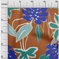 thumbnail image 2 of oneOone Cotton Poplin Brown Fabric Abstract Tropical Floral Dress Material Fabric Print Fabric By The Yard 56 Inch Wide, 2 of 4