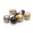 thumbnail image 2 of Belly Button Ring 14G Sand Finish Ball Ends Navel Ring Body Jewelry - 4 Colors, 2 of 12