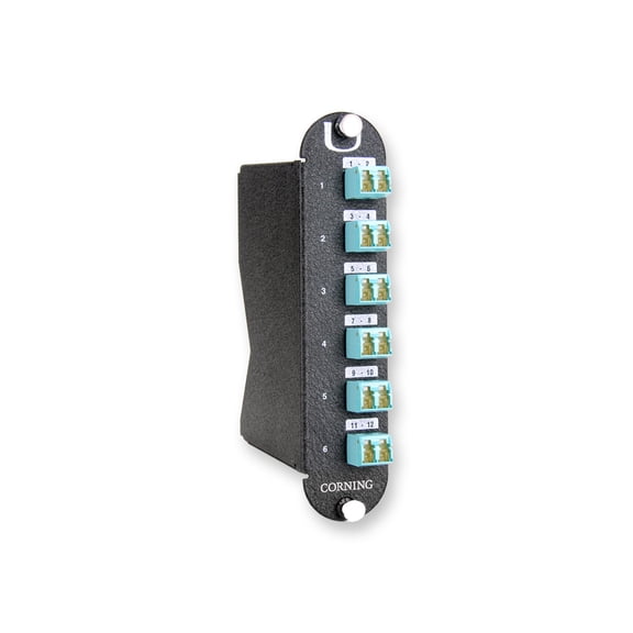 Corning CCH-UM12-05-93Q Module, 12 Fiber Shuttered LC Duplex to MTP Module, Multimode 50um OM4