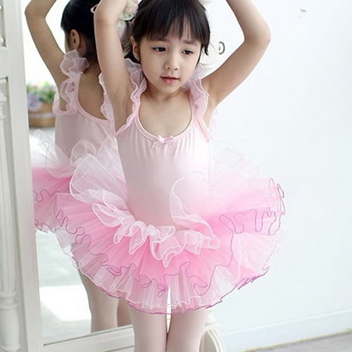 HEVIRGO Girls Kids Fashion Ballet Tutu Children Pink Bow Stage