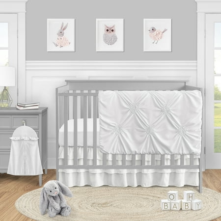 UPC: 0846480057444 | Harper White Collection 4 Piece Crib Bedding