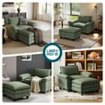 thumbnail image 6 of Linsy Home Oversized Corduroy Accent Chair with Ottoman for Living Room, Green, 6 of 9