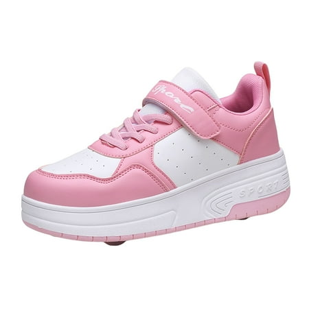 Baby Shoes Girl Formal Shoes Thick Soled Sneakers Soles With Wheels Automatic Skating Sneakers Boys Sneakers Size 9.5 Years-10 Years