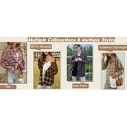 Fantaslook Plaid Flannel Shirts for Women Oversized Long Sleeve Button Down Shirts Blouses Tops