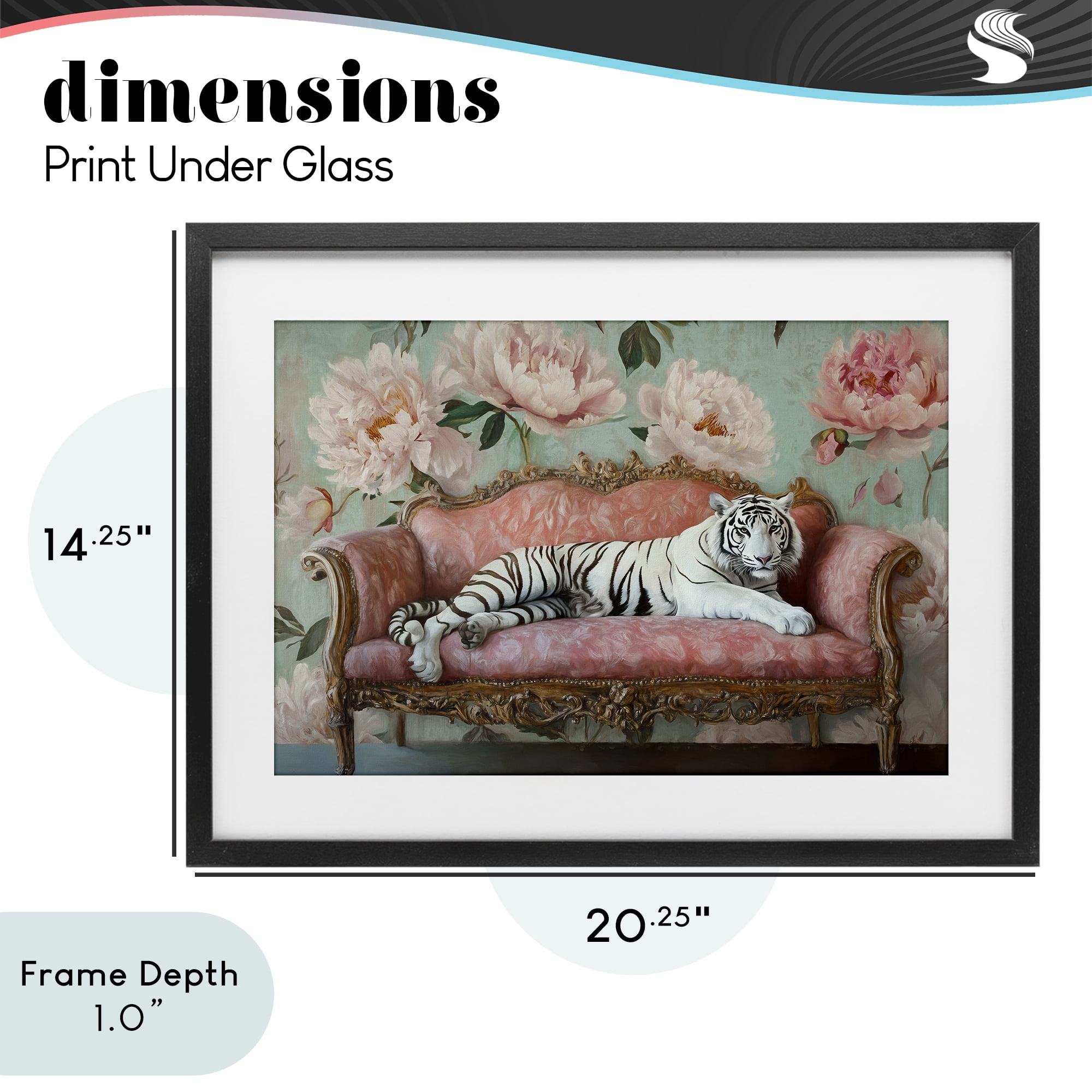 Stupell Industries Where The Tiger Dreams Black Framed Print Under Glass, design by Tina LeCour