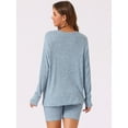thumbnail image 4 of DARING DIVA Women's 2 Pcs Biker Shorts Lounge Sets Ribbed Knit Outfits Light Blue L, 4 of 6