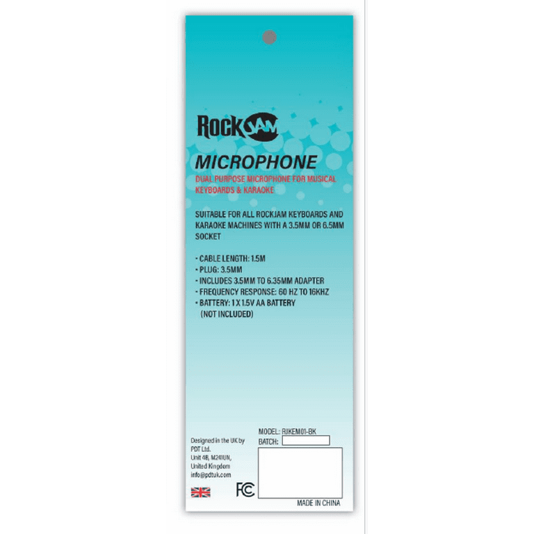 RockJam Dual Purpose Keyboard and Karaoke Microphone- RJMIC