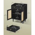 thumbnail image 3 of YANTONG BOHOVEN Collection - Buffet Cabinet, Sideboard Storage Cabinet with Rattan-Like Doors and Drawers, Accent Cabinet, Adjustable Shelf, Boho Style, for Living Room, Ebony Black, 3 of 5