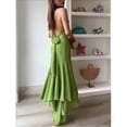 thumbnail image 5 of Elegant backless solid color ruffled dress, slim fit long dress for women, 5 of 6