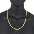 thumbnail image 3 of 7.2mm Chunky 14k Yellow Gold Plated Flat Herringbone Chain Necklace, 22 inches + Gift Box, 3 of 7