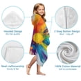 thumbnail image 7 of Colorful Double Burst Paint Pattern Hooded Bath Towel，50"x30" for Ages 3 To 12 Kids, Quick Dry Lightweight Soft Microfiber Hood Beach Towel Cover Up for Kids, 7 of 7
