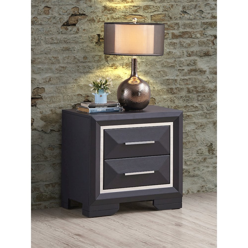 Glory Furniture Liverpool Nightstand in Black Color
