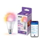 thumbnail image 1 of Bombilla inteligente WiZ LED a todo color, A19, 9 W, 800 lúmenes, E26, 1 paquete, 1 of 7