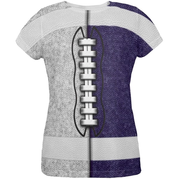Fantasy Football Team Grey and Navy All Over Womens T Shirt Multi X-LG