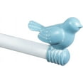 thumbnail image 4 of Urbanest 3/4-inch Cute Bird Designer Decorative Adjustable Window Treatment Curtain Single Rod Set, Heavy Duty, Baby Blue With White Rod, 84" to 120", 4 of 7