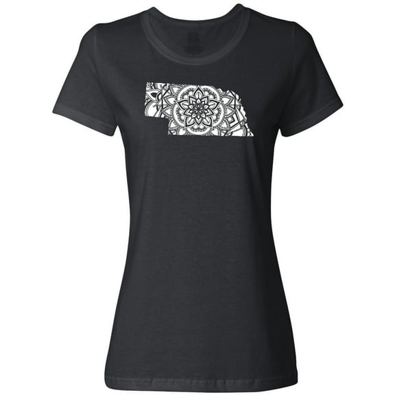 Inktastic Nebraska Silhouette Mandala Women's T-Shirt