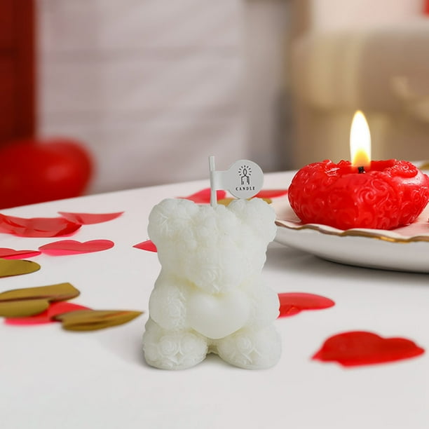 Blukids Rose Bear Silicone Mold,3D Teddy Bear Candle Making Molds,Silicone  Epoxy Resin Mould,Ornament for DIY Wax Candle Art Craft Cake Chocolate Home  Decor Valentine Gifts Birthday Gift（White）