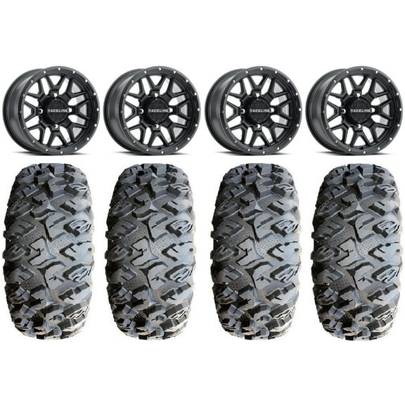 Raceline Krank 14" Black Wheels 32" MotoClaw Tires Polaris RZR XP 1000 / PRO XP / Ranger XP 900/1000